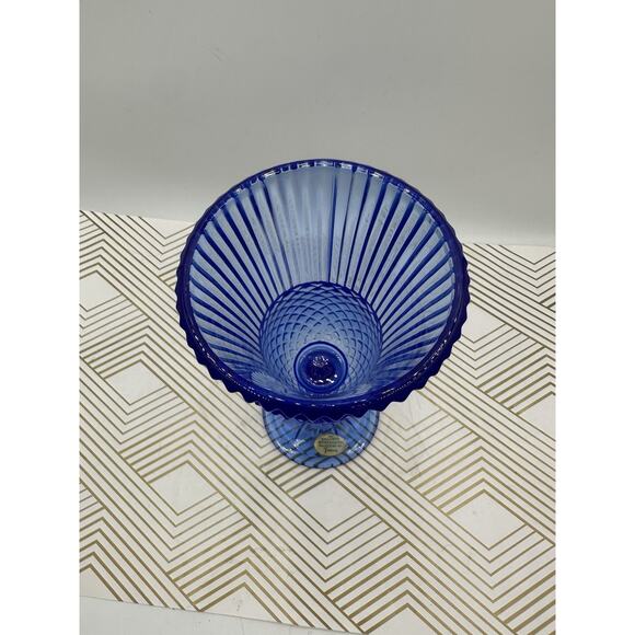 Vtg Avon By Fostoria Cobalt Blue Tall George Washington Glass Goblet - Picture 3 of 7